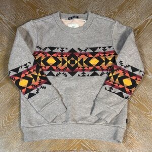 SCOTCH & SODA Gray with Geometric Red and Yellow Pattern Sweatshirt 8 Boy